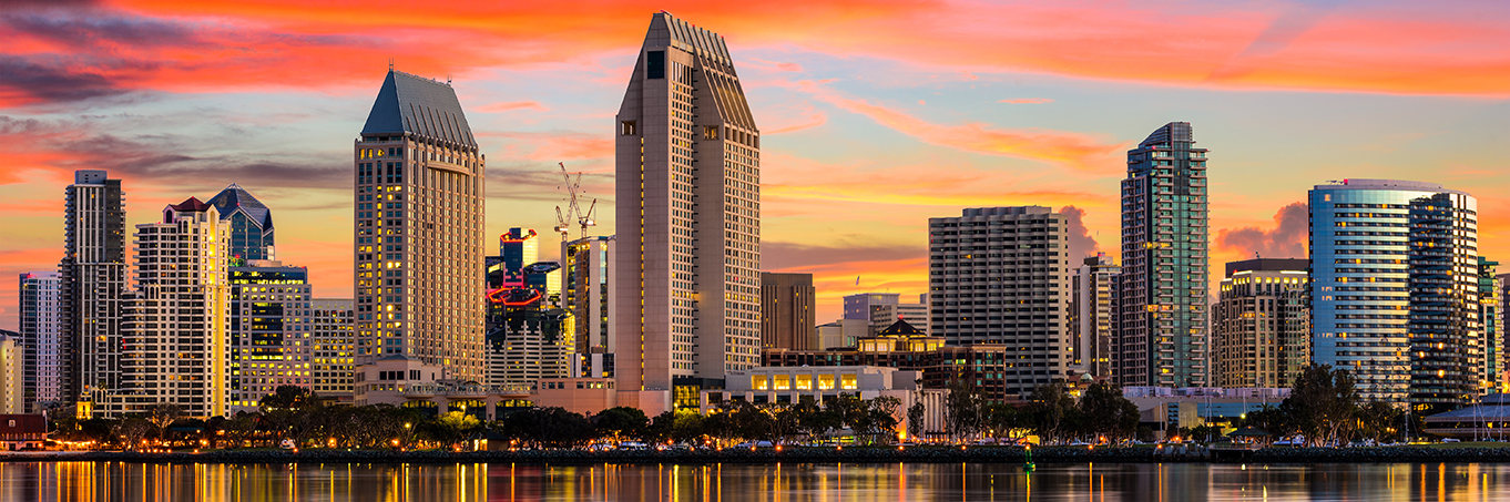 San Diego, California, USA downtown skyline.